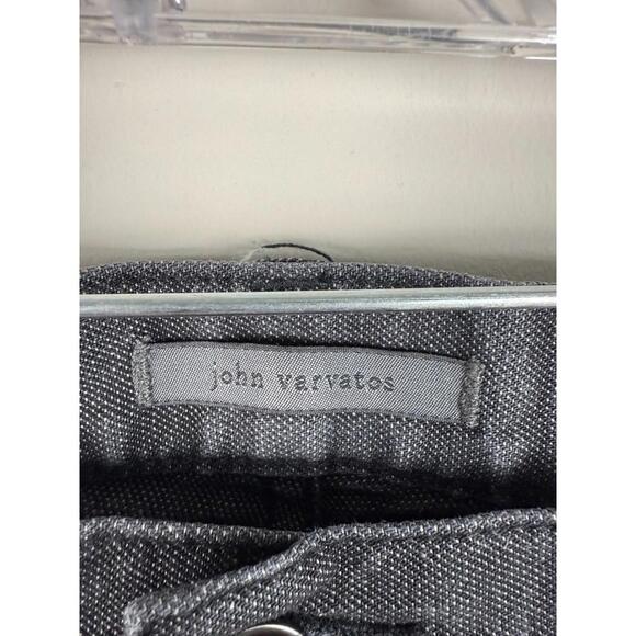 John Varvatos Woodward Jeans Shiny Black Skull Rivet Button Fly Size 34x33 - Picture 3 of 8